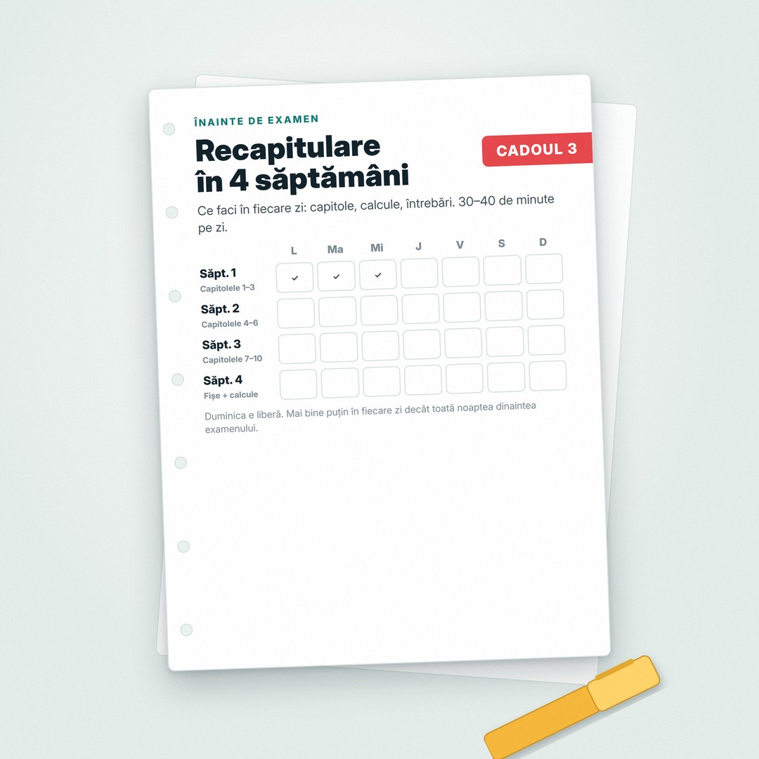 Planul de recapitulare în 4 săptămâni
